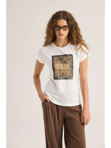 Enzzo 262251 Γυναικείο Κοντομάνικο T-shirt Realite - Λευκό