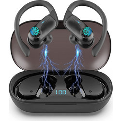 Hadisala U1 Pro Ακουστικά Bluetooth In Ear Ανθεκτικά στο Νερό Black