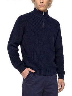 Karl Lagerfeld Ανδρικό Πουλόβερ με Φερμουάρ Μπλε B4M18059-393