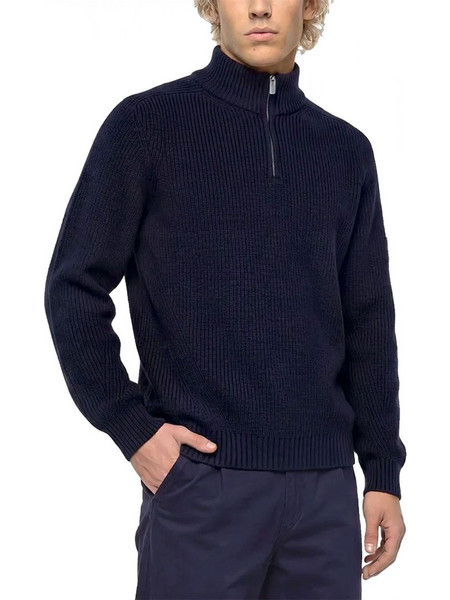 Karl Lagerfeld Ανδρικό Πουλόβερ με Φερμουάρ Μπλε B4M18059-393