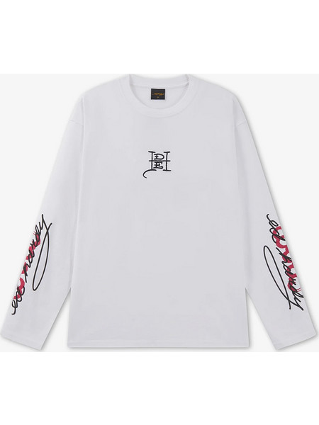 ED HARDY Men Flying Twin Dragon Long Sleeve Relaxed T-shirt - WHITE - ED6045