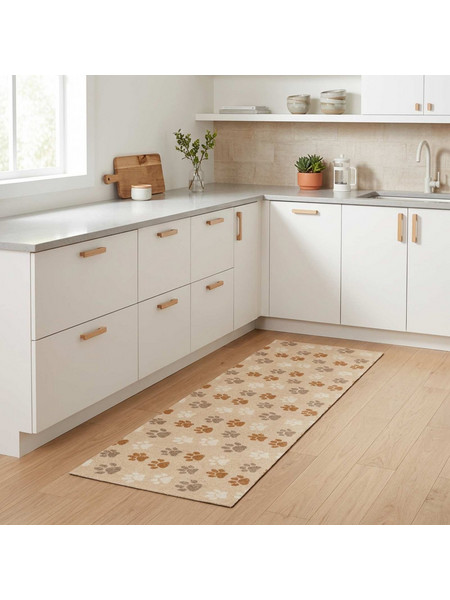 Χαλί Κουζίνας μπεζ πατούσες 180 x 60 cm 100% Πολυαμίδιο 42045735