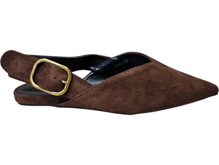 Μπαλαρίνες slingback με λουράκι X3525 Καφέ