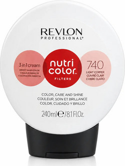 Revlon Nutri Color Creme 740 Light Copper Μόνιμη Βαφή Μαλλιών 240ml
