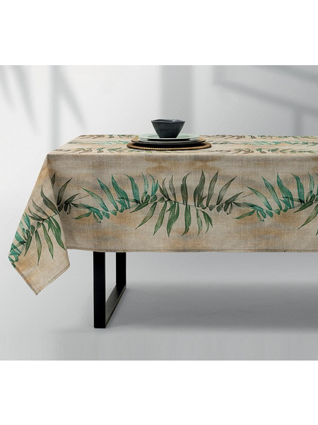 Lino Foresta Καρέ Τραπεζομάντηλο Εκρού-Πράσινο 80x80cm 6100000581 ref10309333