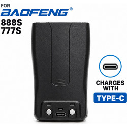 Μπαταρία Baofeng BF-888S 1500mAh 3.7V με Απευθείας Φόρτιση USB Type-C - για BF-666S / BF-777S