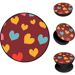 Sonique Heart Series Pop Socket Βάση Κινητού Burgundy