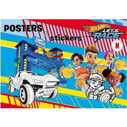 ΒΙΒΛΙΟ ΖΩΓΡΑΦΙΚΗΣ ΜΕ ΑΥΤΟΚΟΛΛΗΤΑ ΜΕΓΑΛΟ HOT WHEELS LETS RACE
