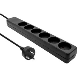 Microconnect Πολύπριζο 6 Θέσεων με Καλώδιο 7m MC-GRU0607DKB