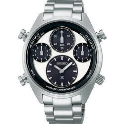 Seiko Prospex Ανδρικό Ρολόι Χρονογράφος Solar με Ασημί Μεταλλικό Μπρασελέ SFJ001P1