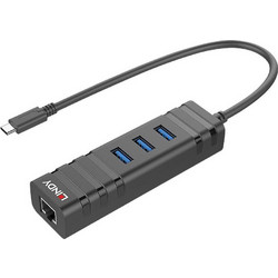 Lindy 43249 USB Hub 3.0 USB-C με 4 Θύρες USB-A / Ethernet