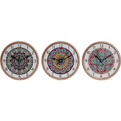 Ρολόι Bordklokke Home ESPRIT Κεραμικά Mandala 16 x 1 x 16 cm