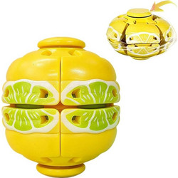 Περιστρεφόμενο Παιχνίδι Αντιστρές Fidget Ball 6cm με Σχέδια Φρούτων & Φαγητών - ΛΕΜΟΝΙ