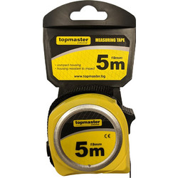 TOP MASTER Μετροταινία 5M*19MM με αυτόματη επαναφορά compact 260402