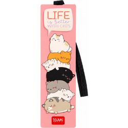 ΣΕΛΙΔΟΔΕΙΚΤΗΣ ΜΕ ΛΑΣΤΙΧΟ LEGAMI BOOKMARK - LIFE IS BETTER WITH CATS SE0245