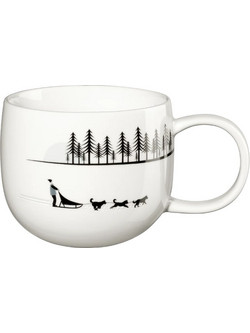 Asa Selection SNOW TRACKS Κούπα Sled Dogs Πορσελάνινη Λευκή 400 ml