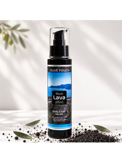 Olive Touch Black Lava Effect Body & Hair Serum Μαλλιών για Επανόρθωση 100ml