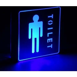 Φωτιστικό Ένδειξης TOILET MAN LED Μπλε SENSATI Αλουμινίου Ασημί