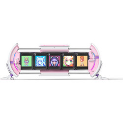 Divoom Times Gate II Cyberpunk με 5 οθόνες LCD, RGB LED για Gaming, Social media, Smart Clock, Ροζ