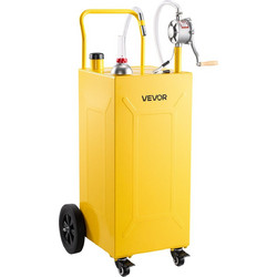 VEVOR Δοχείο Μεταφοράς Καυσίμου 132,5 L από Ανθρακοχάλυβα με Χειροκίνητη Αντλία και 4 Ρόδες, Κίτρινο JSJYCSYBCYQYCPXYJ001V0