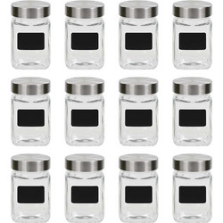 vidaXL Βάζα Αποθήκευσης 12 τεμ. 300 ml με Αυτοκόλλητο