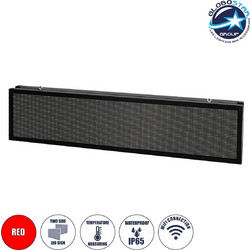 GLOBOSTAR(R) DISPLAY 90331 Κυλιόμενη Ψηφιακή Επιγραφή P10 Διπλής Όψης LED AC 220-240V Αδιάβροχο IP65 Κόκκινο - WiFi Control μέσω FK APP - Αισθητήρας Θερμοκρασίας & Υγρασίας - Μ166 x Π11 x Υ38cm