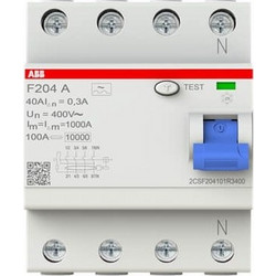Abb F200 Ρελέ Διαρροής 4P 40A 300mA Τύπου A (RCCB / ΔΔΕ) 25057