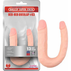 Chisa Novelties Her-Her Overlap #03 Διπλό Dildo 17cm Flesh