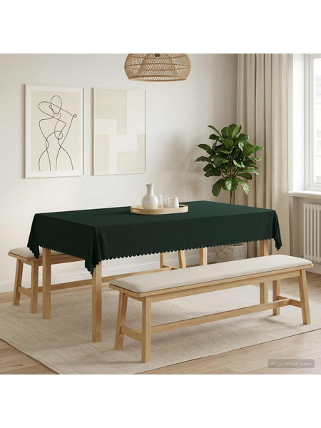 vidaXL Ύφασμα Τραπέζης Σκούρο Πράσινο 140 x 260 cm Ορθογώνιος