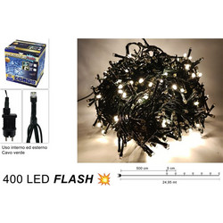 Due Esse 400 Χριστουγεννιάτικα Λαμπάκια LED σε Σειρά Θερμά Λευκά