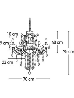 InLight Εξάφωτο Κρεμαστό Φωτιστικό Χρυσό (5244-6)