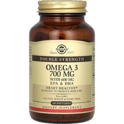 Solgar Omega-3 Double Strength Ιχθυέλαιο 60 Μαλακές Κάψουλες