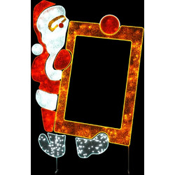 LED SANTA HOLDING PHOTO FRAME FLOOR MOTIF 1500 WW, WHITE&RED STEADY LED 48m ROPE LIGHTS 1,5m CABLE IP65 2770x2000x50mm (XSANTAFRAME)