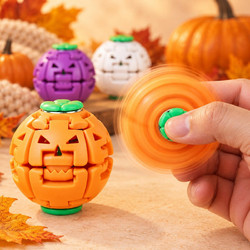 Halloween Pumpkin Press Spin Gyro Ball Light-up Fidget Spinner Stress Relief Toy Pumkin