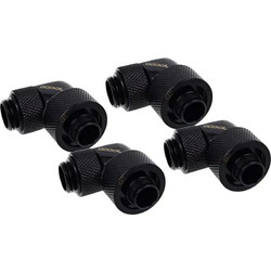 Alphacool Alphacool Eiszapfen 16/10mm Screw-in Fitting 90 Rotatable G1/4 Black Connection Soft Tubing Pvc Silicone Neoprene 17613