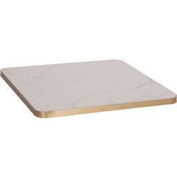 ΕΠΙΦΑΝΕΙΑ ΤΡΑΠΕΖΙΟΥ SINTERED STONE ΤΕΤΡΑΓΩΝΗ ΠΛΑΙΣΙΟ ALU ΧΡΥΣΟ 80x80εκ
