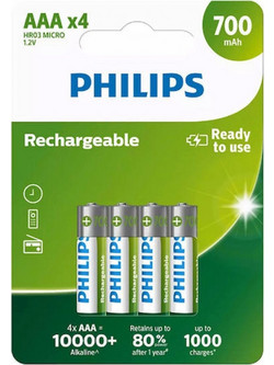 Philips Rechargeable AAA 700mAh 4τμχ