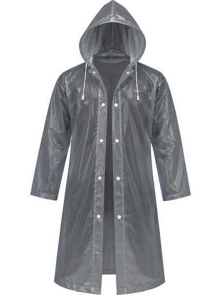 HONGLI A-896-G Unisex Αδιάβροχο Μίας Χρήσης με Κουκούλα Ημιδιάφανο EVA One Size - Σκούρο Γκρι