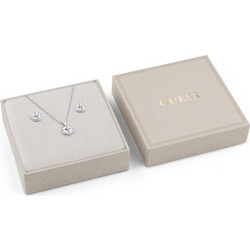 GUESS STEEL 4G SUPREME JUBS06066JWRHT/U Κουτάκι Με Ασημένιο Κολιέ Και Σκουλαρίκια