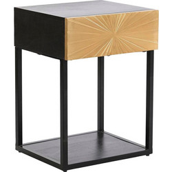 Κομοδίνο DKD Home Decor Χρυσό 35 x 40 x 55 cm Μαύρο Μέταλλο Ξύλο