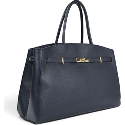 Passaggio Leather Γυναικεία Τσάντα Χειρός Δερμάτινη Navy Μπλε 5089-KR-08