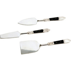 Royal Set Σερβιρισματος 3Τμχ Τυριων Ατσαλι Resin Μαυρο 16.5x5xH0.5cm - Liberta
