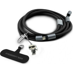 Karl Lagerfeld CBDY Ikonik Charm Universal Cable Leash USB-C / USB-C black