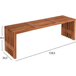 ΠΑΓΚΑΚΙ NYA HM9829 ΜΑΣΙΦ ΞΥΛΟ TEAK ΣΕ ΦΥΣΙΚΟ 139,5x34,5x48,5Υεκ