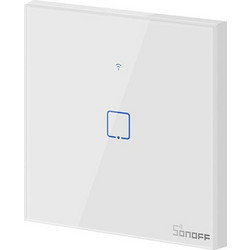 Sonoff TX T0 Χωνευτός Διακόπτης Τοίχου Wi-Fi για Έλεγχο Φωτισμού με Πλαίσιο και Ένα Πλήκτρο Αφής Φωτιζόμενος Λευκός - Google Home, Alexa-56122-6681