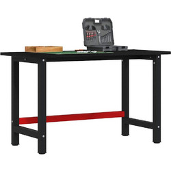 VidaXL Πάγκος Εργασίας Καφέ Σκούρο 140x60x81,5 cm Μασίφ Ξύλο Δρυς