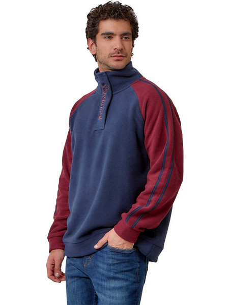 Ανδρική μακρυμάνικη fleece μπλούζα με φερμουάρ στον λαιμό W26 ADMIRAL SWEATER LETRI 1921550069 37 - Navy/Fig