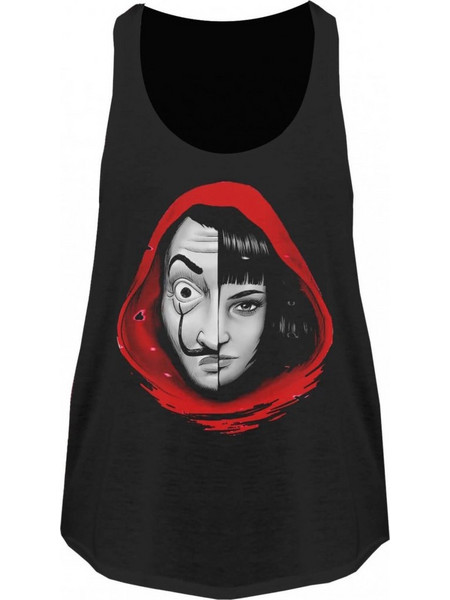 Money Heist bella ciao γυναικείο αμάνικο μπουζάκι σε μαύρο χρώμα Medium