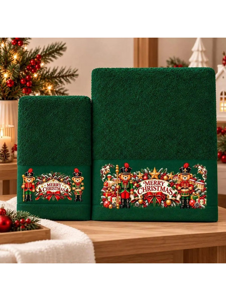 Σετ χριστουγεννιάτικες πετσέτες Teddy Christmas 100% βαμβάκι πεννιε 500gsm