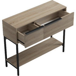 Κονσόλα Nordic pakoworld σε sonoma-μαύρη απόχρωση 90x29,5x76εκ